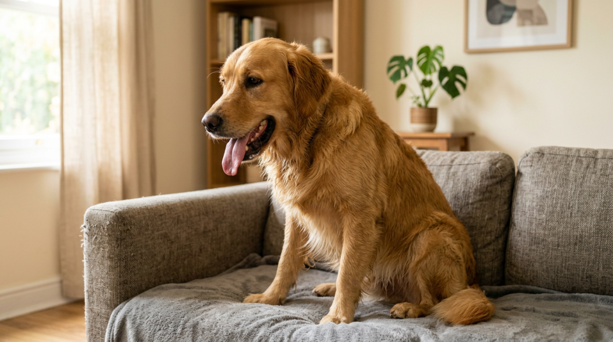 Analogy of a dog's panting as an AC fan and shaking as a check engine light. - dog panting and shaking