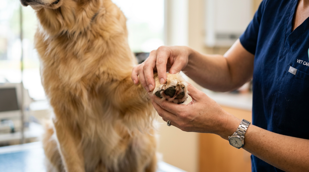 Emily展示如何检查狗狗爪子：翻开指缝、闻味道、感受温度三个步骤 - Dog Chewing Paws