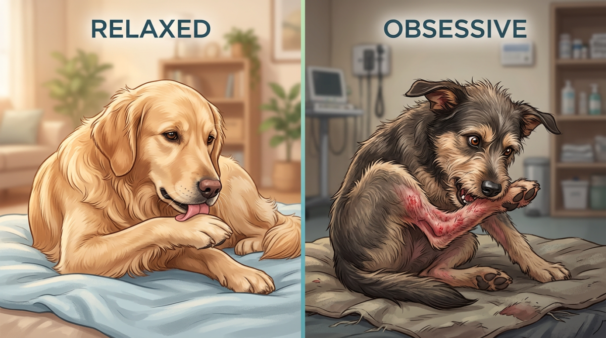 Why Do Dogs Lick Comparison of normal grooming vs obsessive licking behaviors in dogs