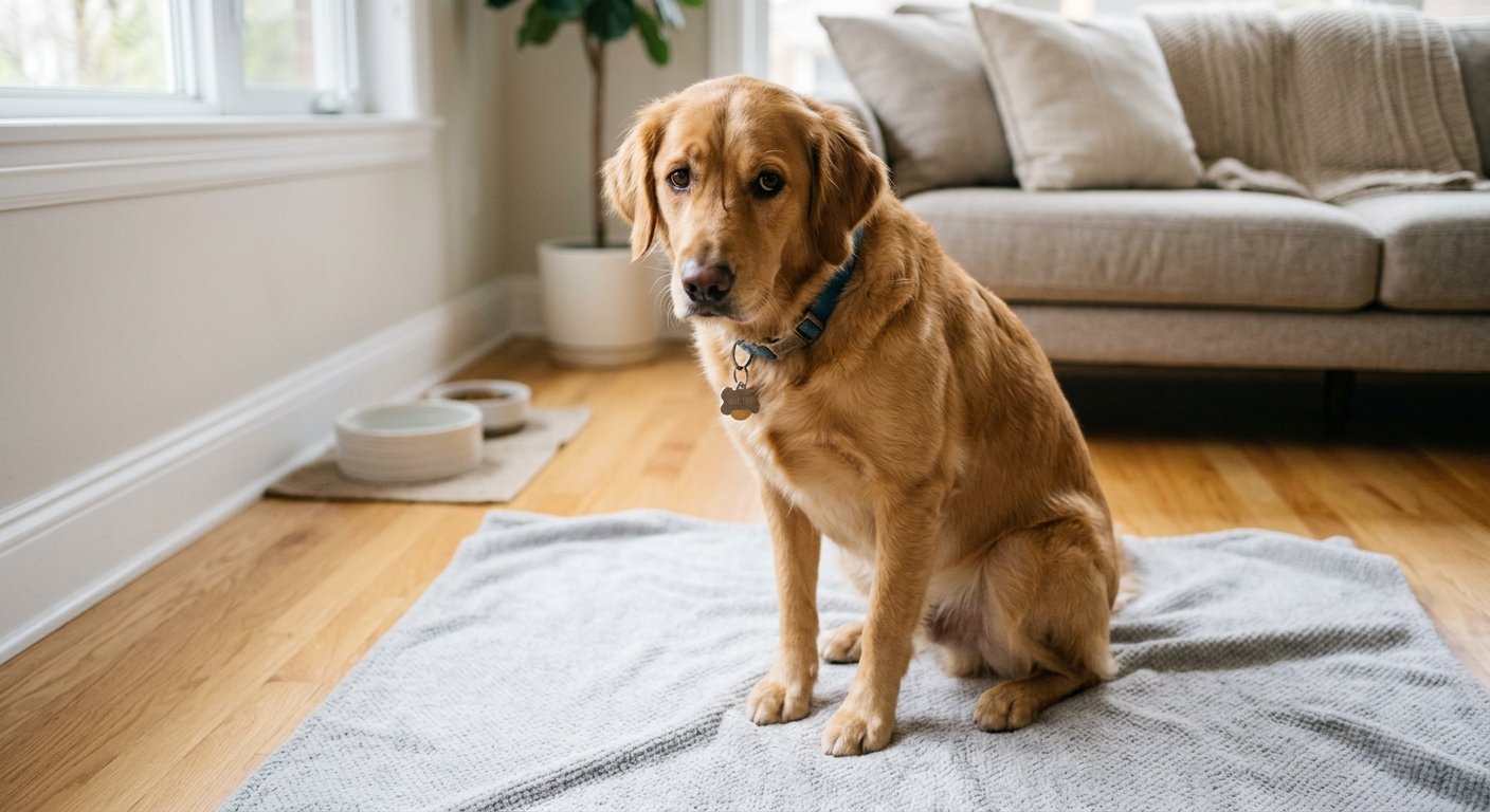 my dog is throwing up — pet care illustration - My dog is throwing up causes