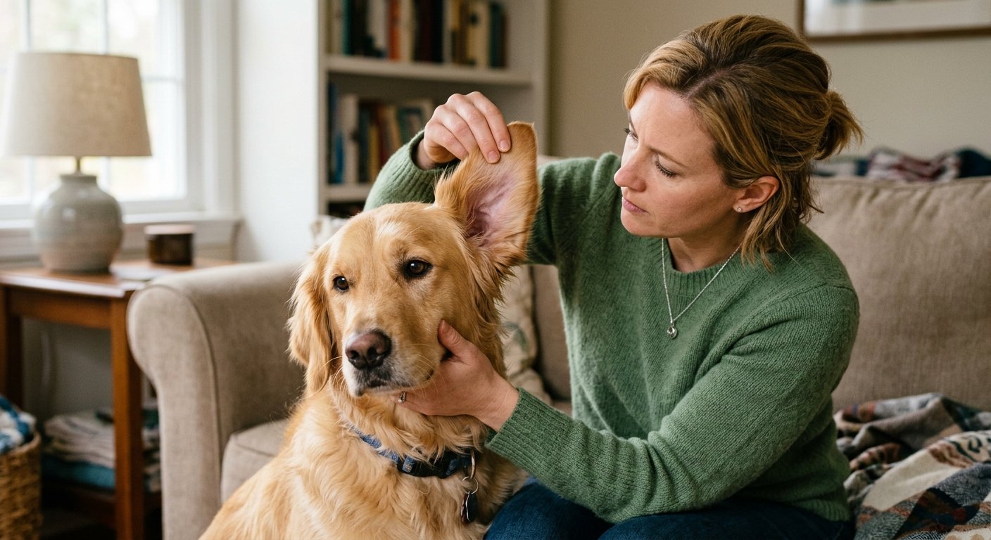 signs of ear infection in dogs — pet care illustration